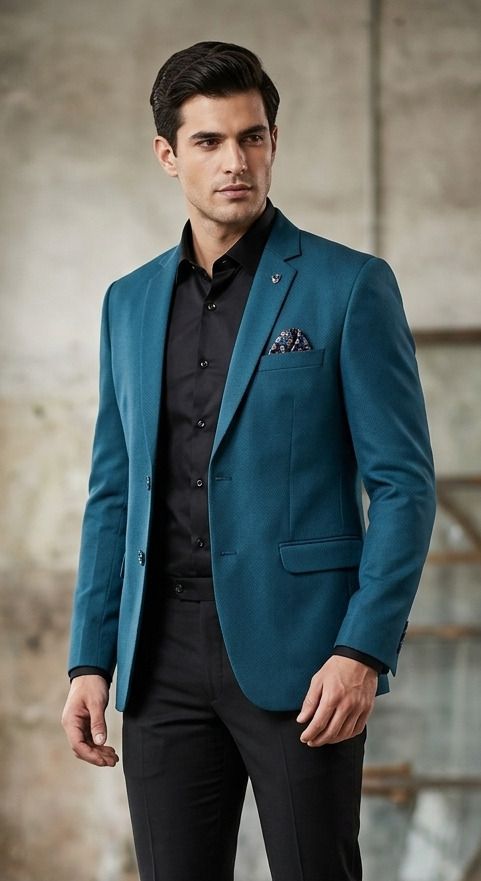 asthetic Men Self Design Single Breasted Party, Festive, Formal, Wedding, Casual Blazer-picture-15