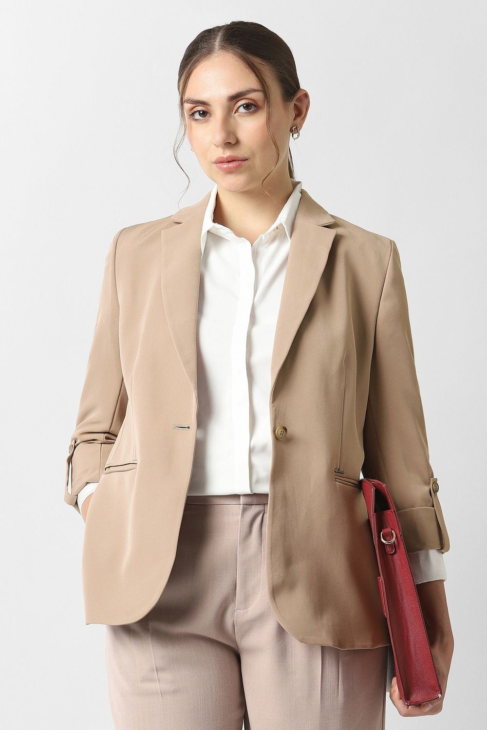 van heusen Women Solid Single Breasted Formal Blazer-picture-12