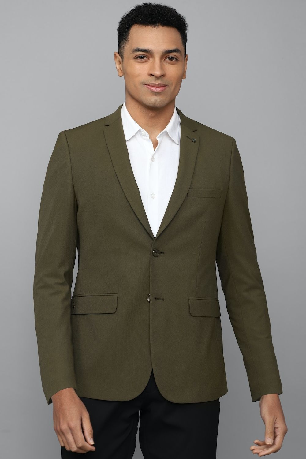 allen solly Men Solid Single Breasted Formal Blazer-picture-19