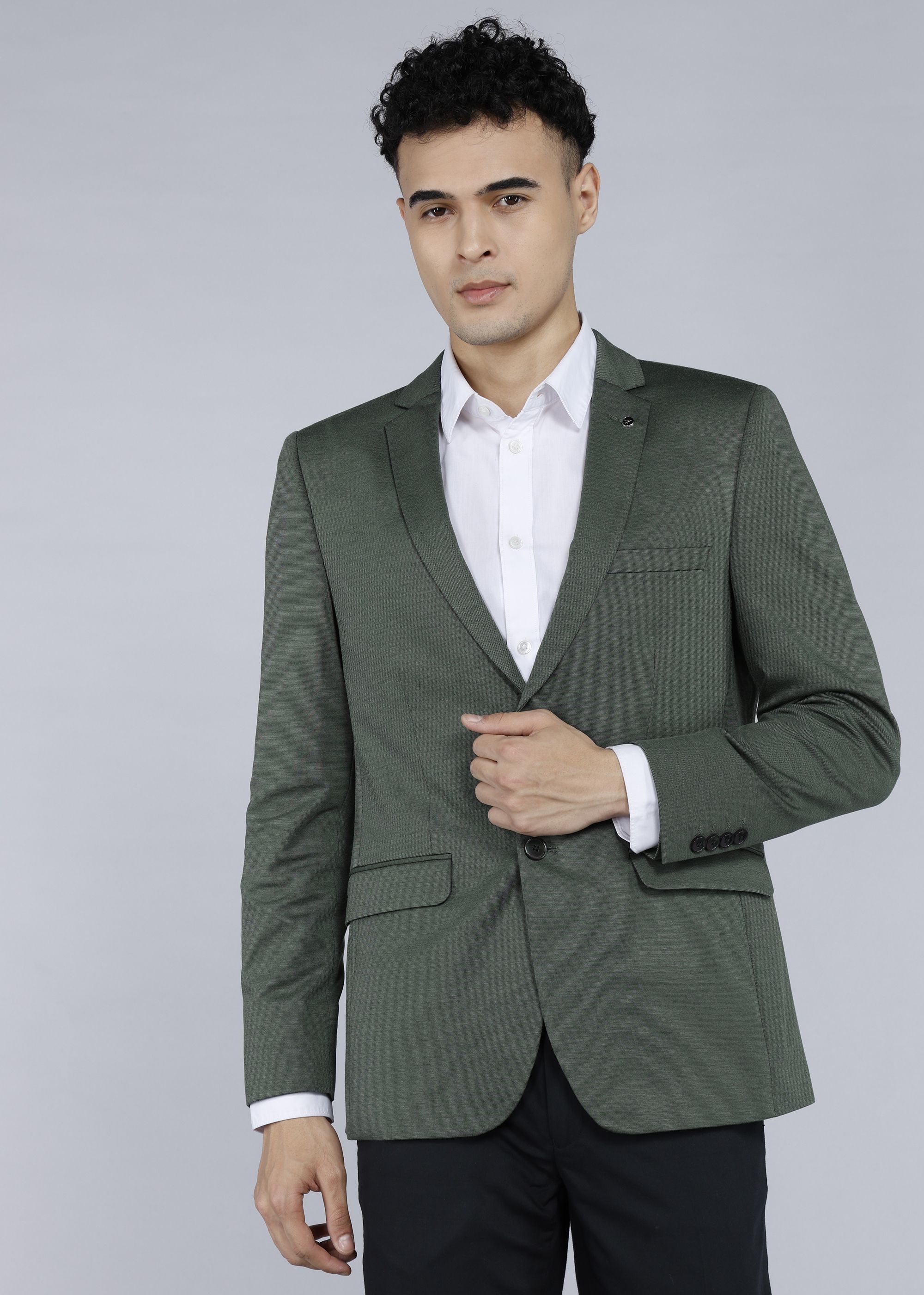 van heusen Men Self Design Single Breasted Formal Blazer-picture-16