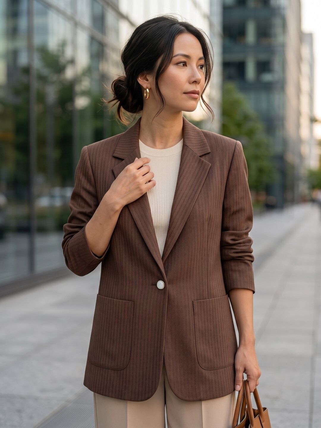 just shop Women Solid Single Breasted Casual Blazer-picture-41
