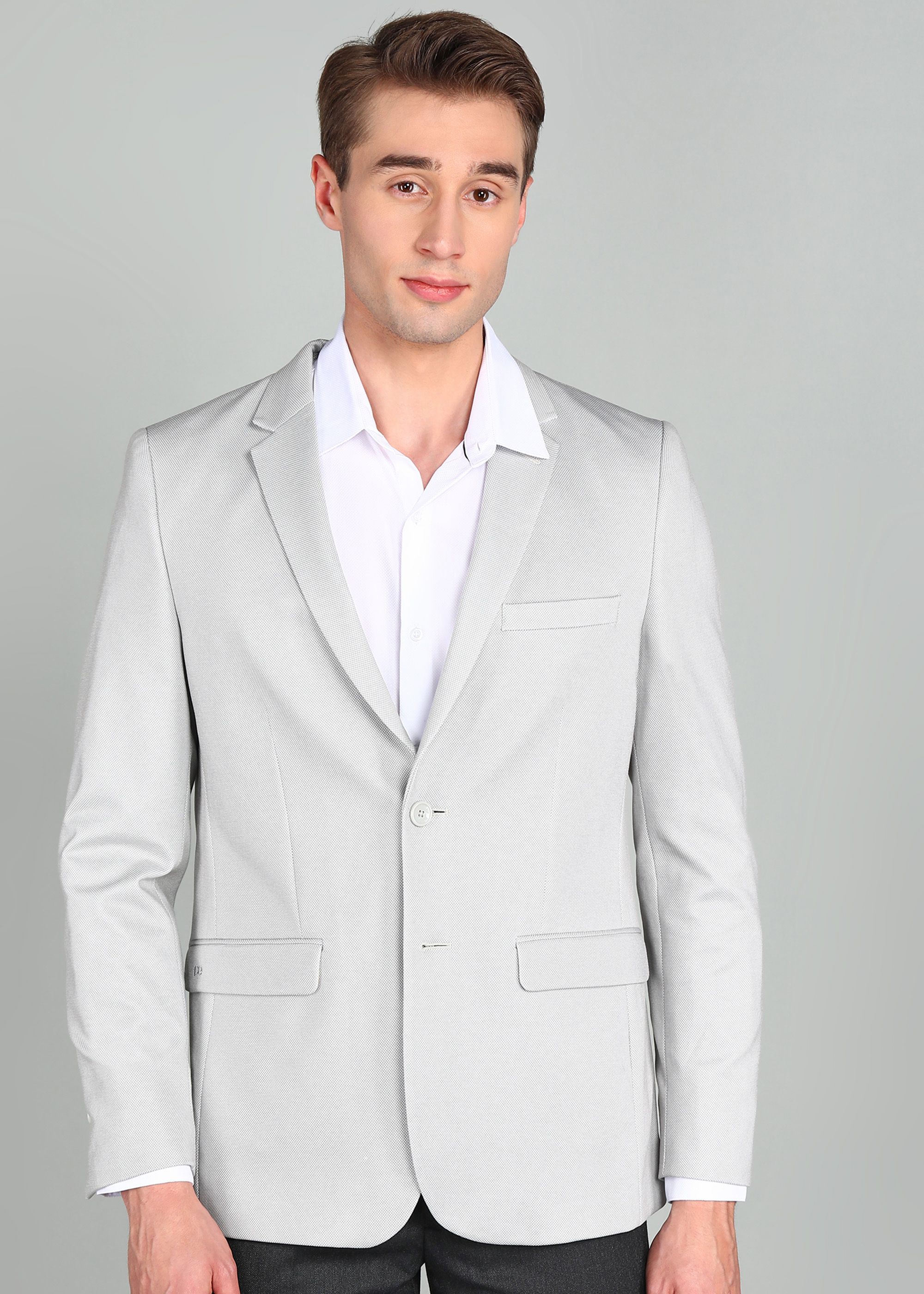 peter england Men Self Design Single Breasted Formal Blazer-picture-31