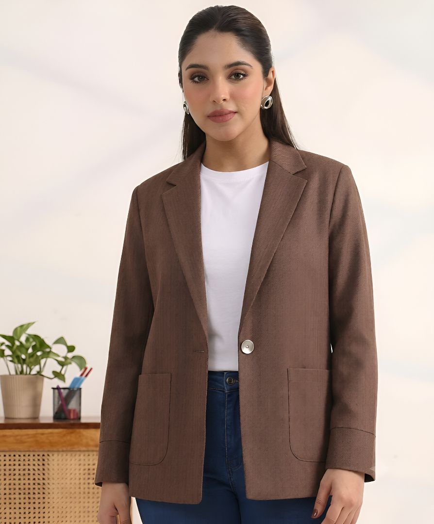 purever india Women Striped Single Breasted Casual Blazer-picture-45