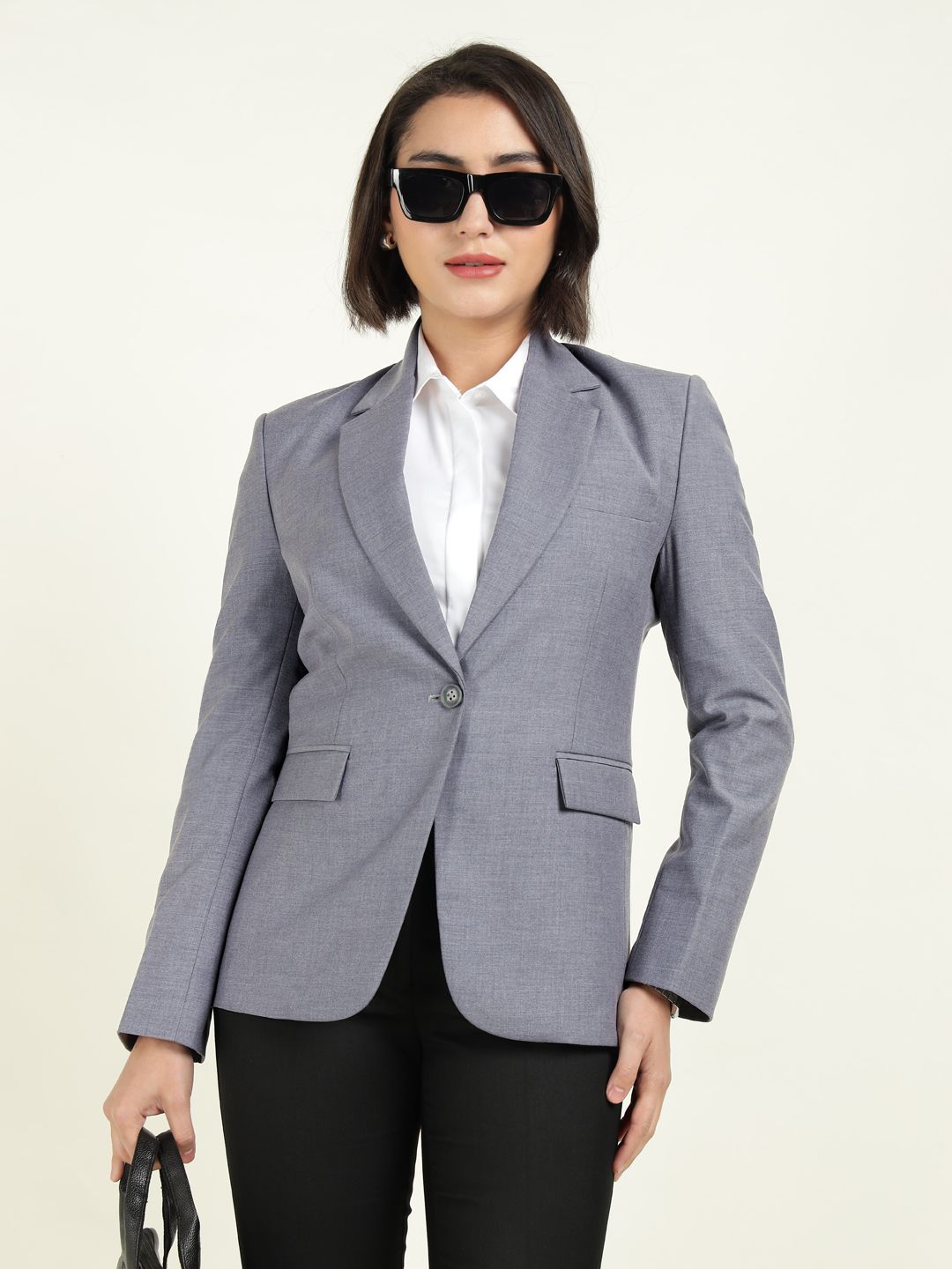hancock Women Solid Single Breasted Formal Blazer-picture-29