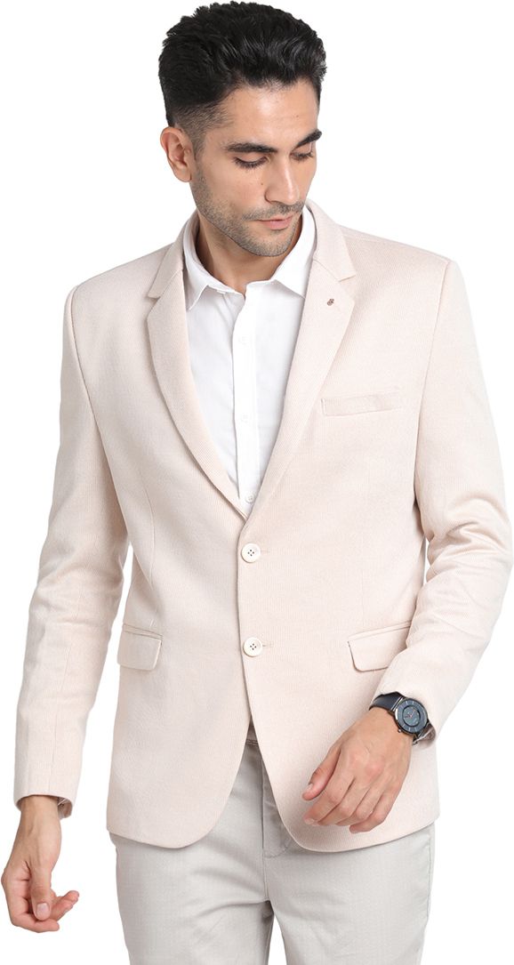 Men Solid Single Breasted Casual Blazer