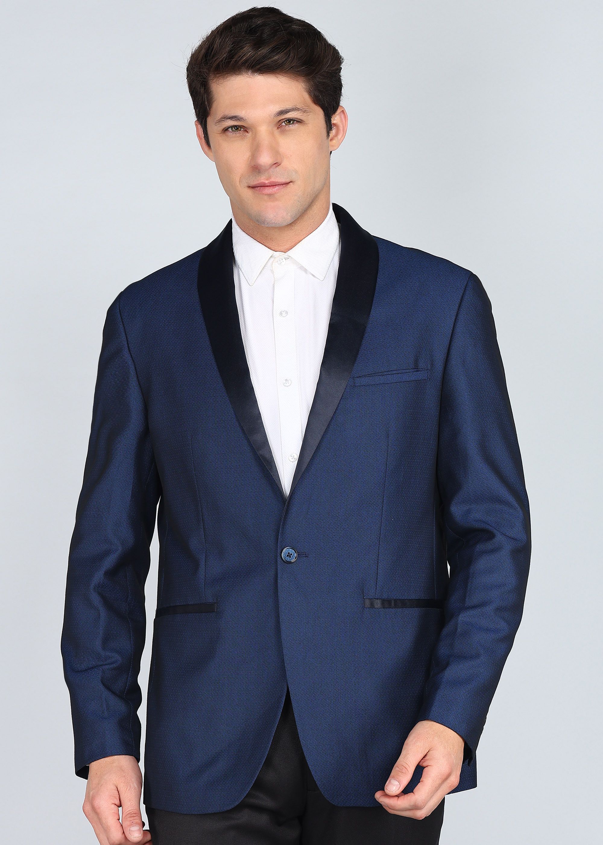 Men Striped Tuxedo Style Formal Blazer-image-19