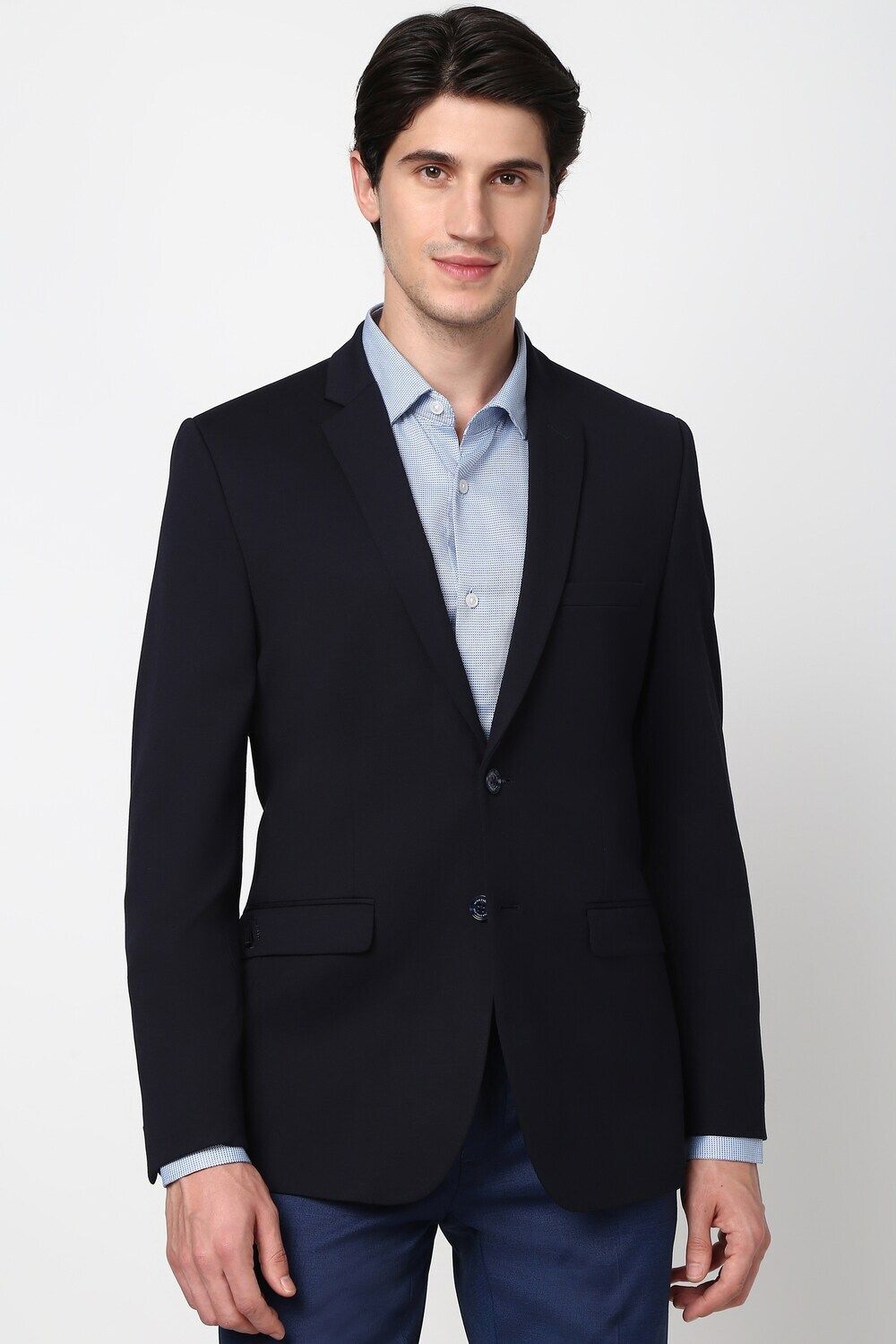 peter england Men Solid Single Breasted Formal Blazer-picture-12