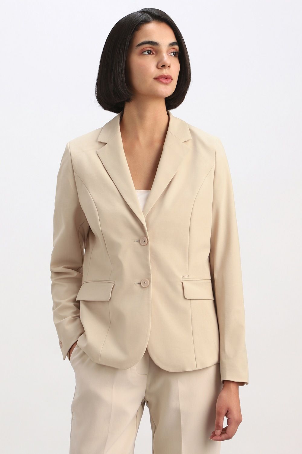 allen solly Women Solid Single Breasted Formal Blazer-picture-38