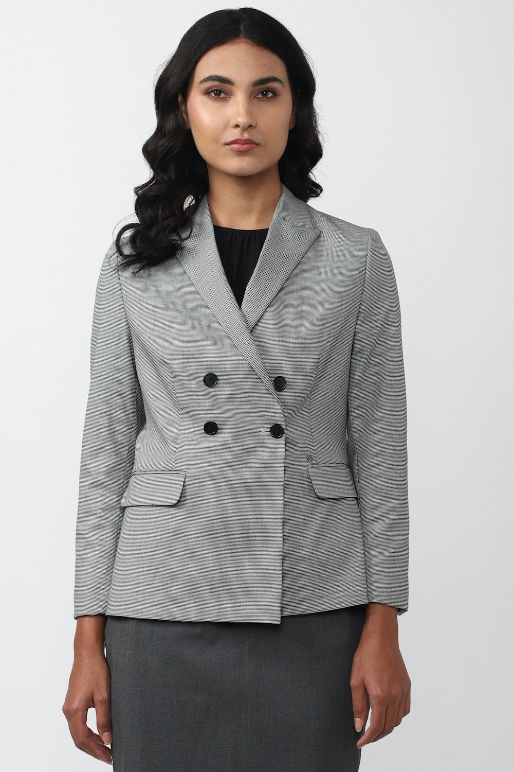 van heusen Women Checkered Single Breasted Casual Blazer-picture-26