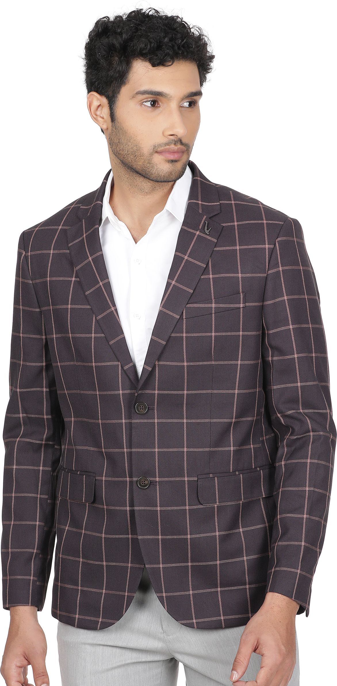 Men Checkered Single Breasted Casual Blazer-image-43