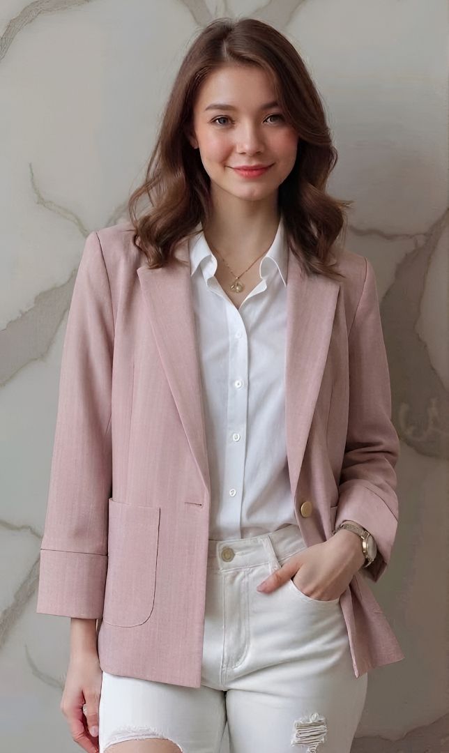 purever india Women Solid Single Breasted Casual Blazer-picture-18