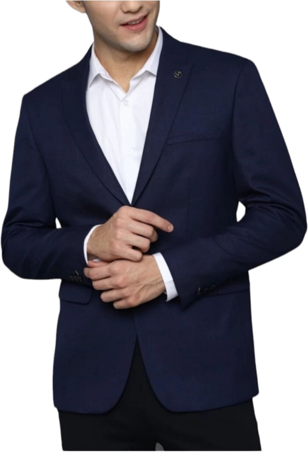 Men Solid Single Breasted Party Blazer
