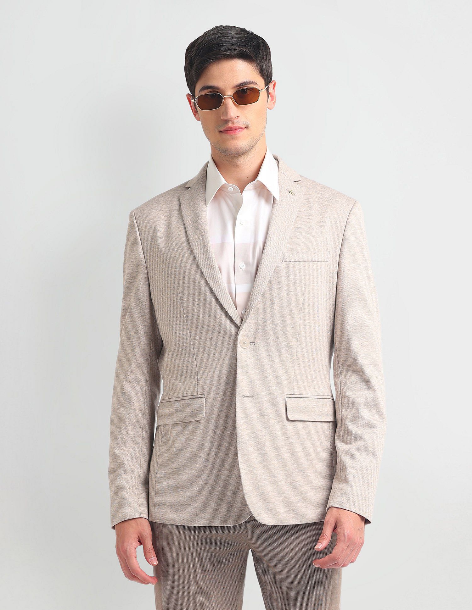 arrow Men Solid Single Breasted Formal Blazer-picture-38