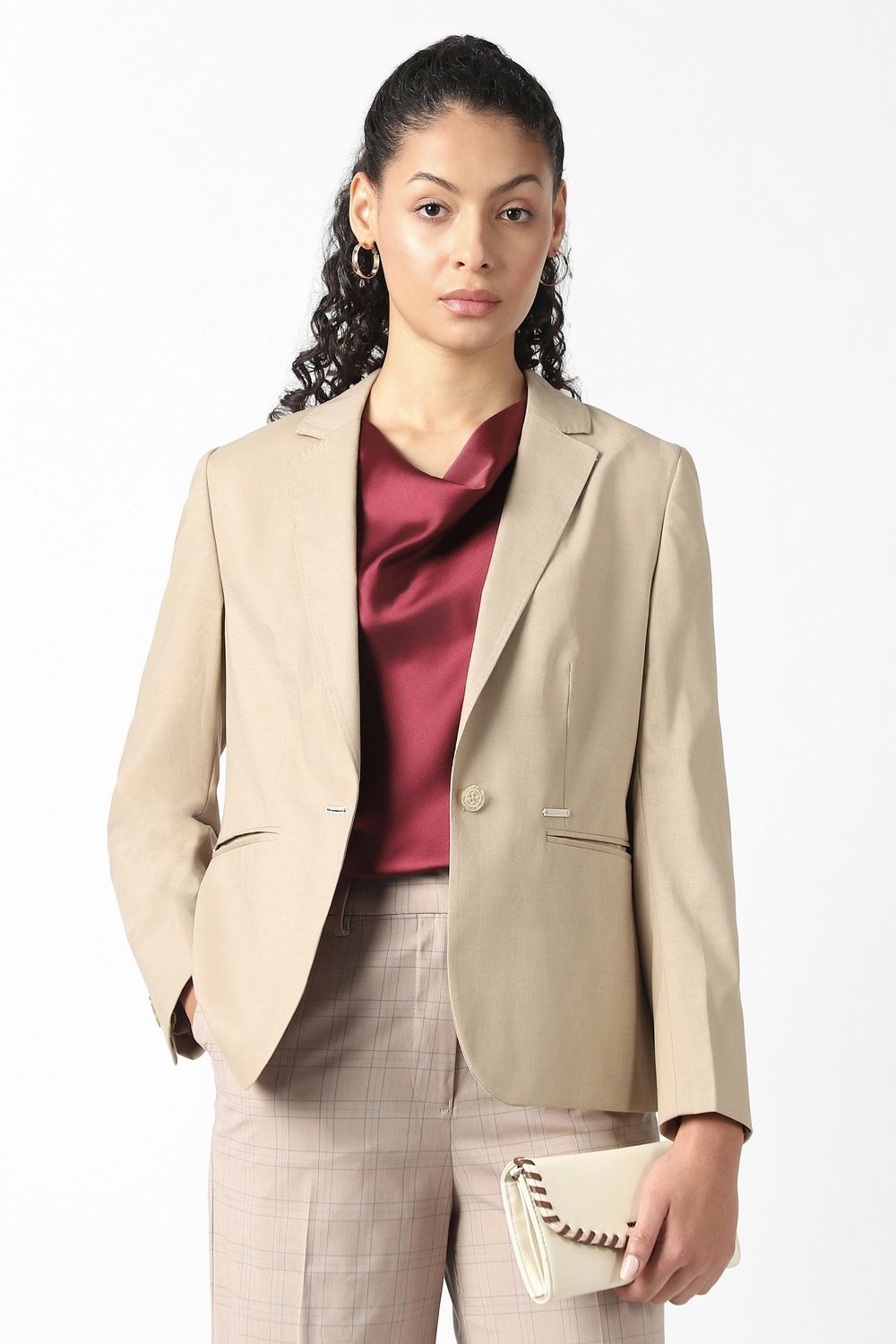 van heusen Women Solid Single Breasted Formal Blazer-picture-31