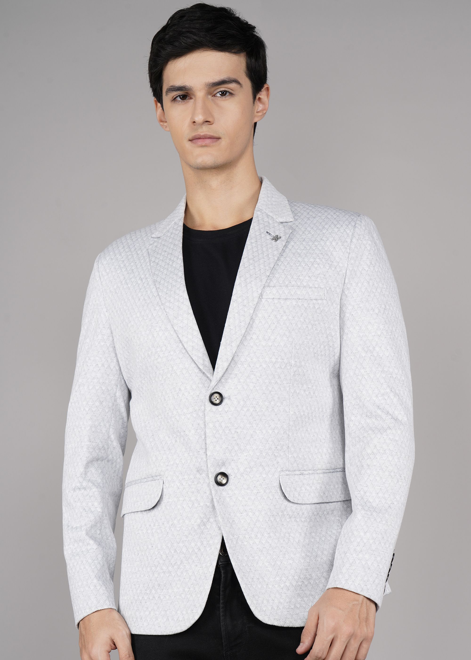 Men Solid Single Breasted Casual Blazer
