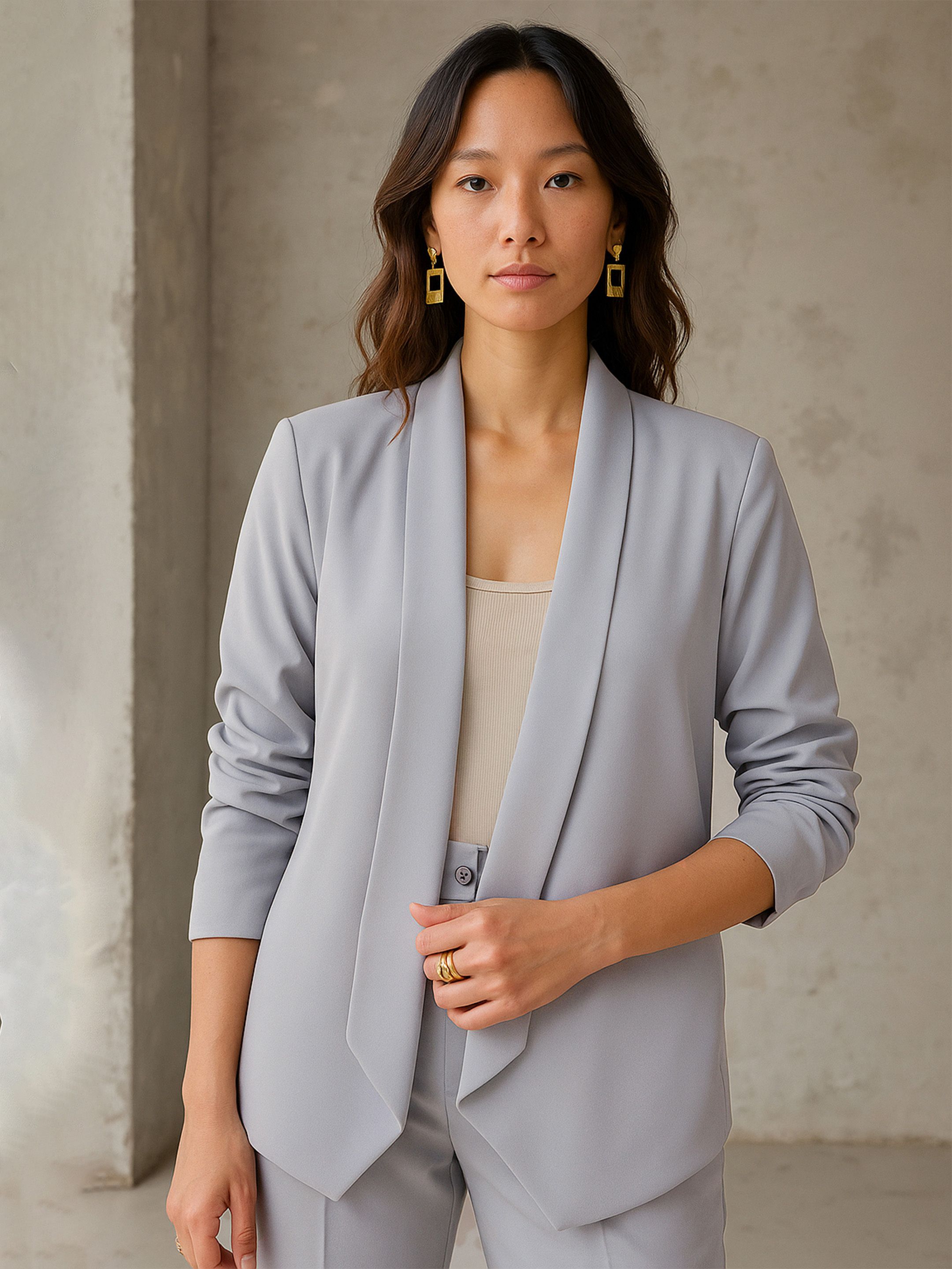 sassafras worklyf Women Solid Single Breasted Formal Blazer-picture-13