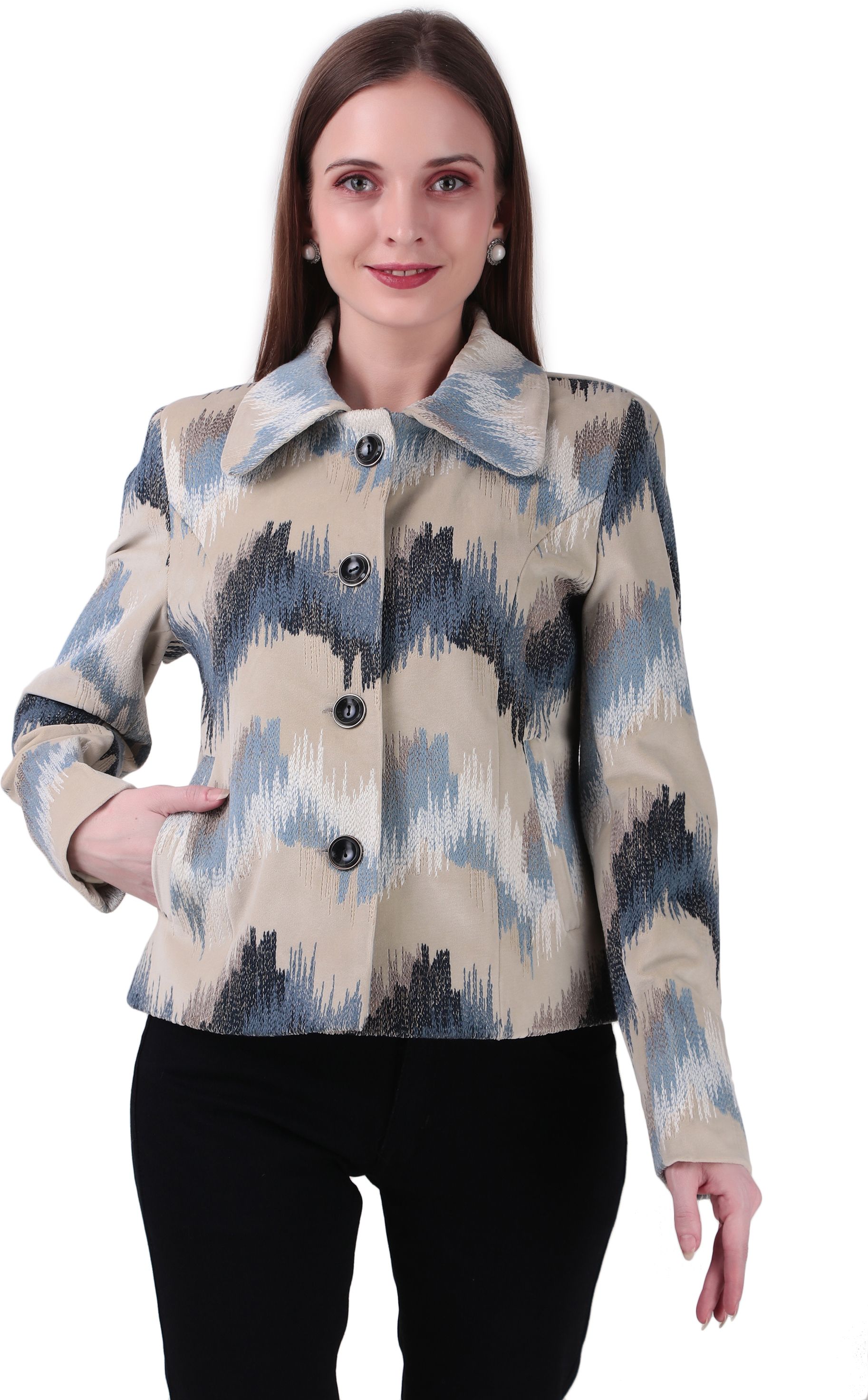Women Solid Single Breasted Casual Blazer-image-20