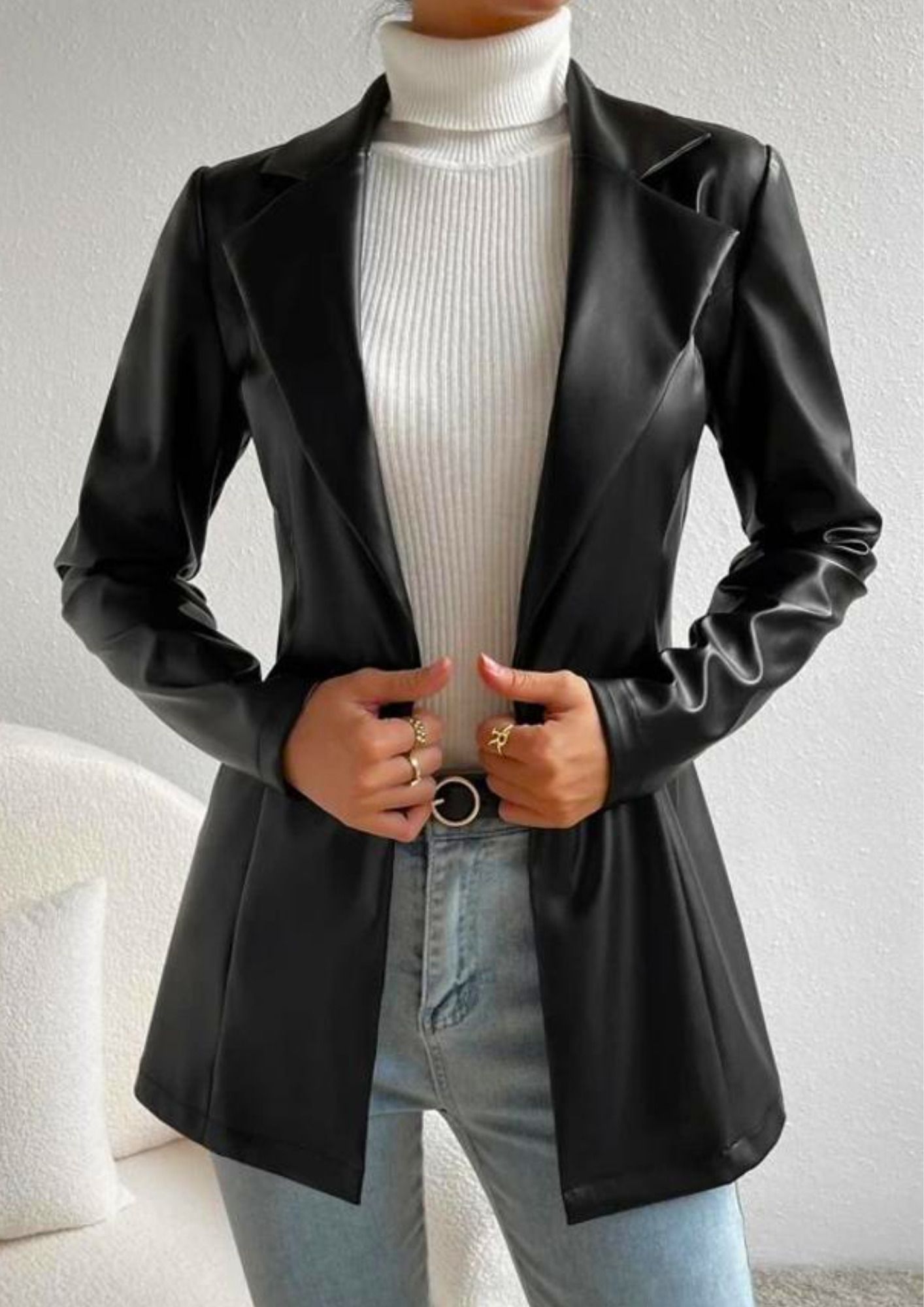 Women Solid Single Breasted Casual Blazer