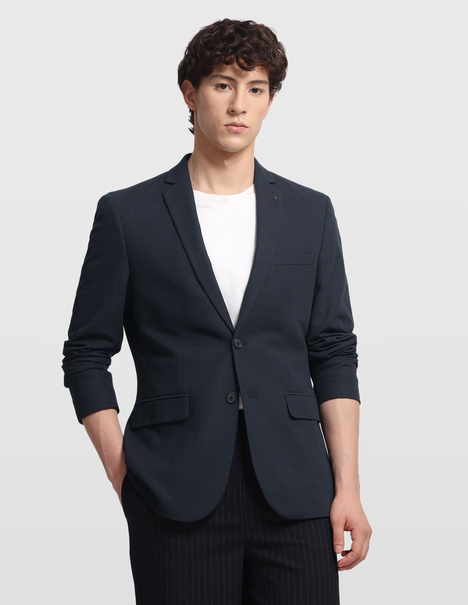 arrow Men Self Design Single Breasted Formal Blazer-picture-48