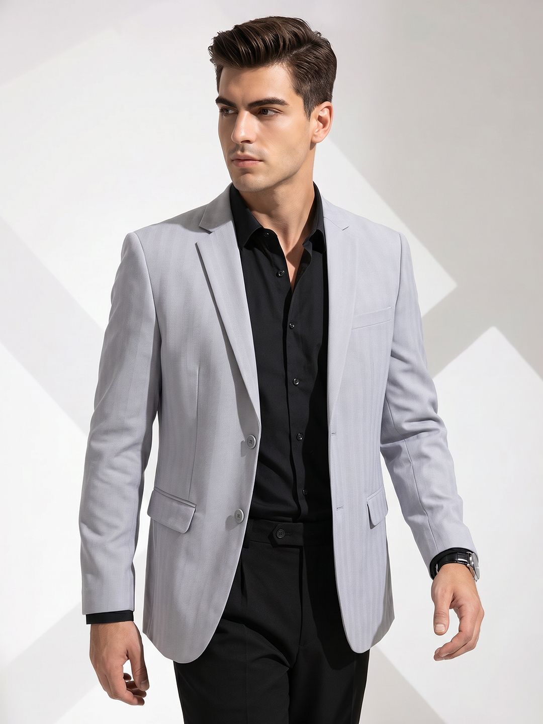 invictus Men Solid Single Breasted Formal Blazer-picture-16