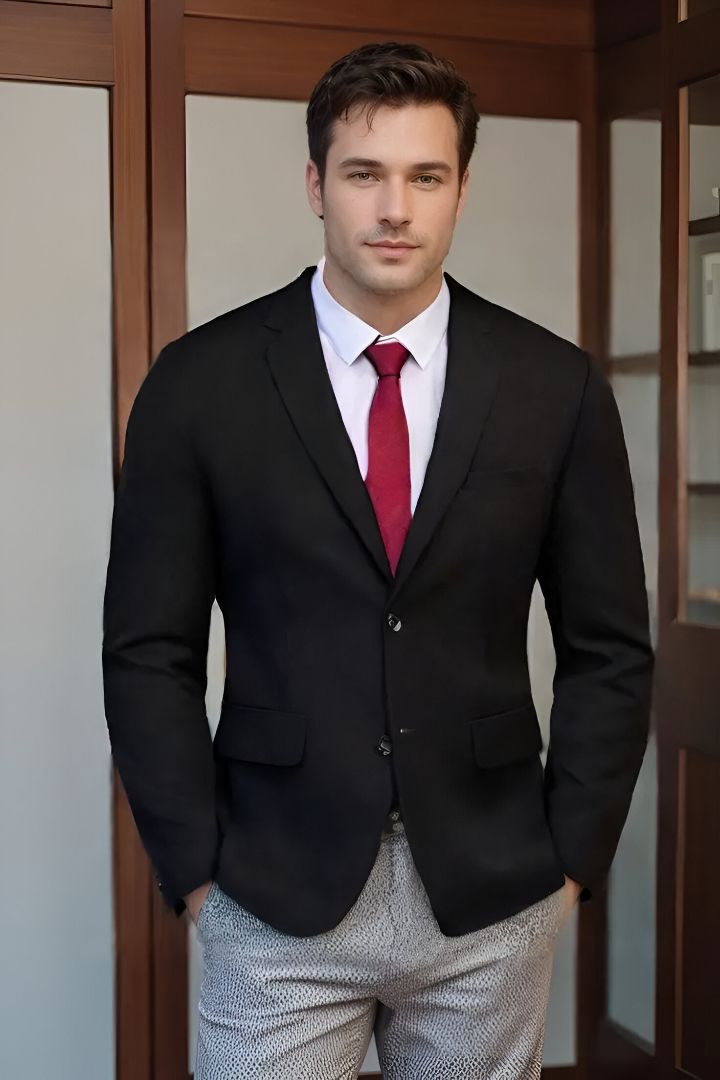 cadmon Men Solid Single Breasted Wedding Blazer-picture-11
