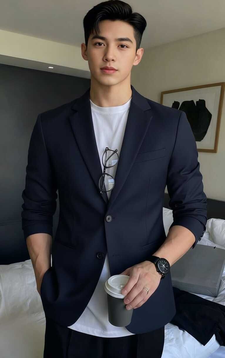 Men Solid Single Breasted Festive & Wedding Blazer