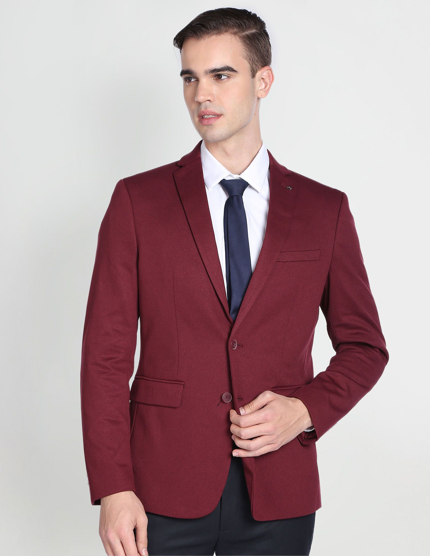 arrow Men Solid Single Breasted Formal Blazer-picture-19
