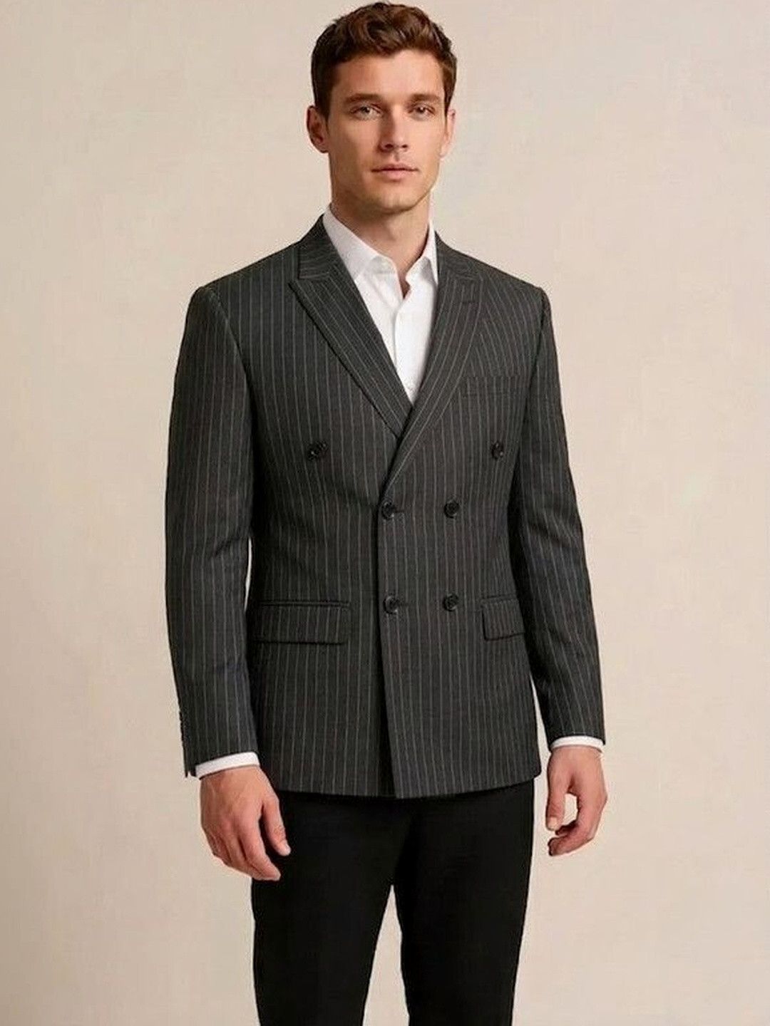 rajniti Men Striped Double Breasted Festive, Festive & Wedding, Formal, Lounge Wear, Party, Wedding Blazer-picture-18