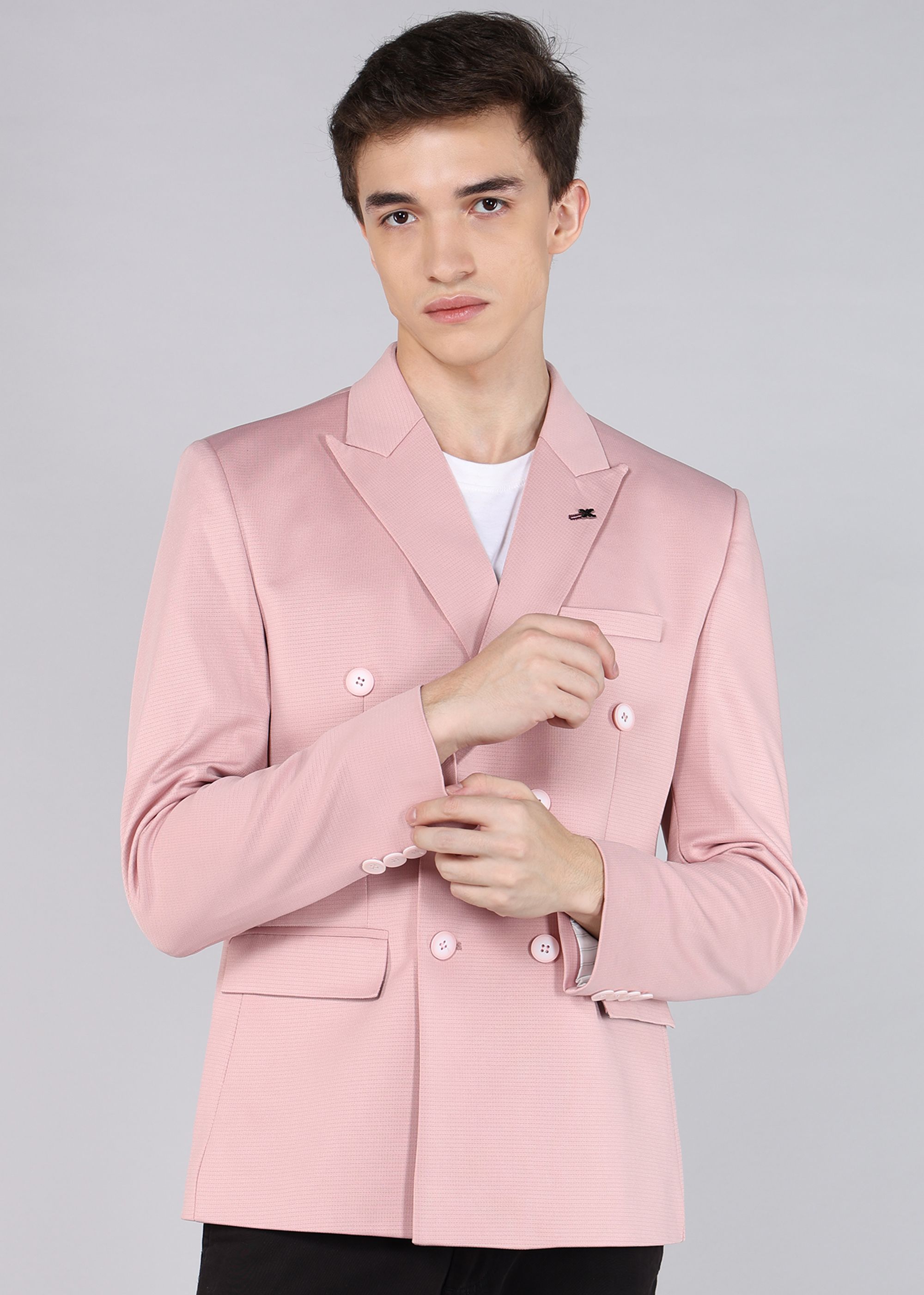 killer Men Solid Double Breasted Casual Blazer-picture-14