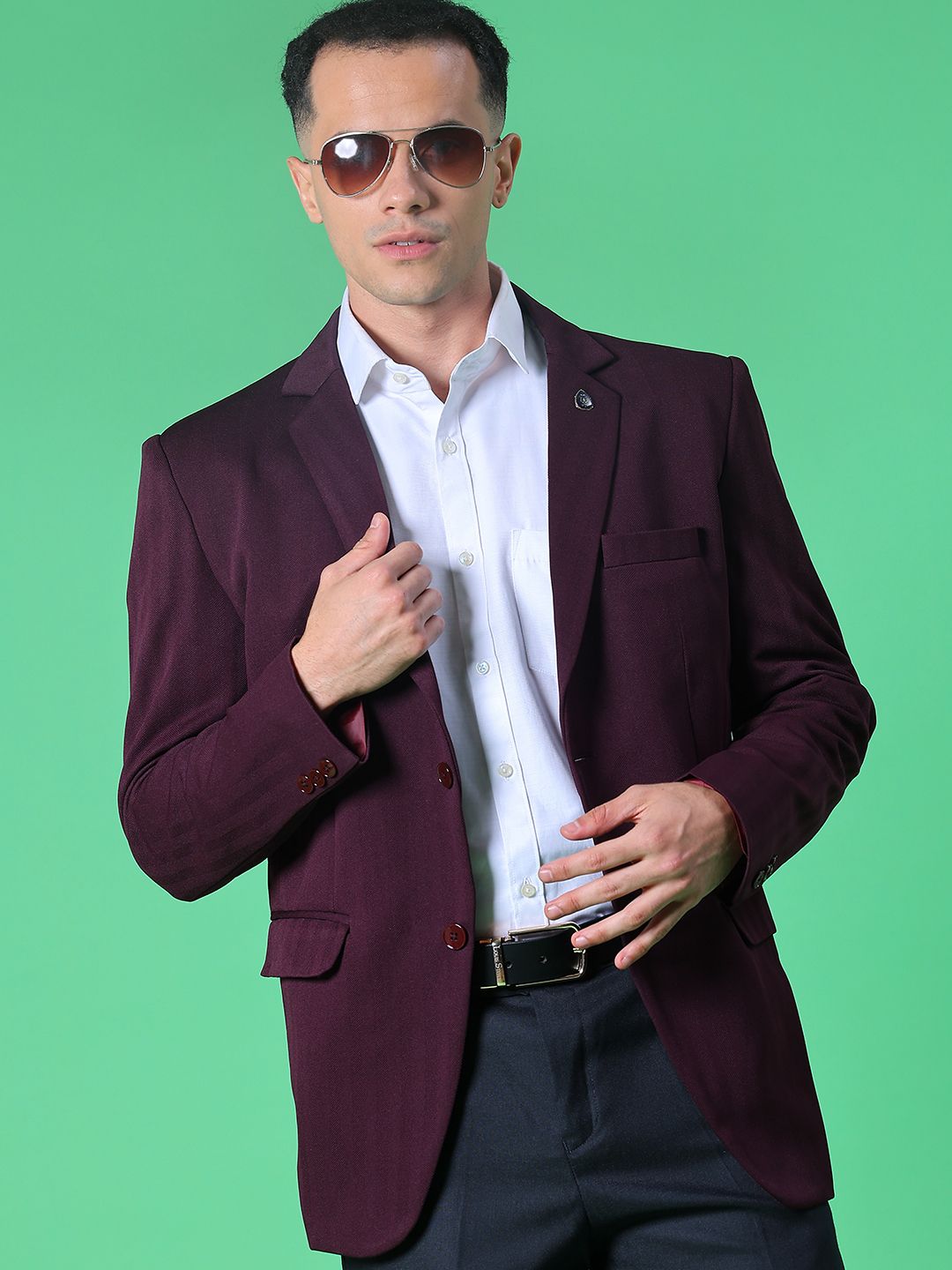 v-mart Men Solid Single Breasted Casual Blazer-picture-15
