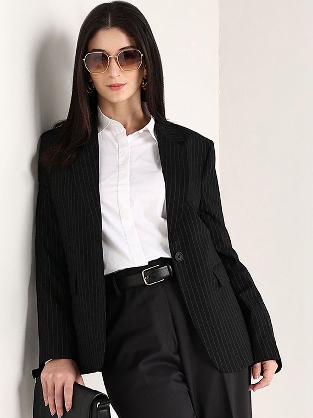 hancock Women Striped Single Breasted Formal Blazer-picture-42