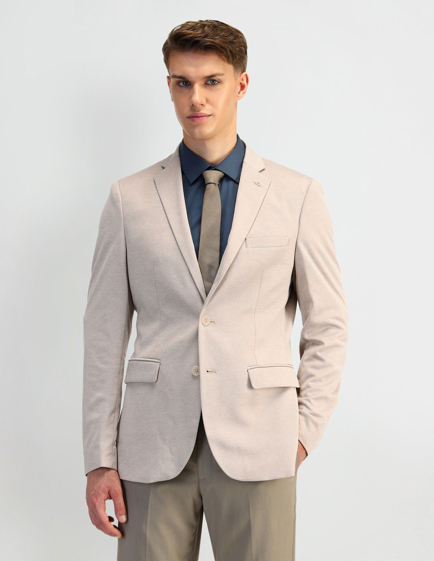 Men Printed Single Breasted Formal Blazer-image-22
