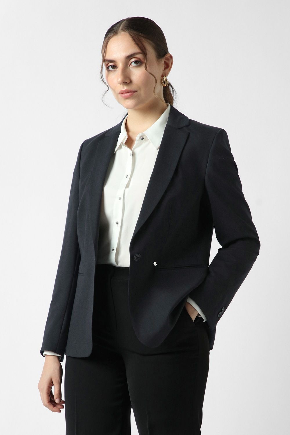 van heusen Women Solid Single Breasted Formal Blazer-picture-36