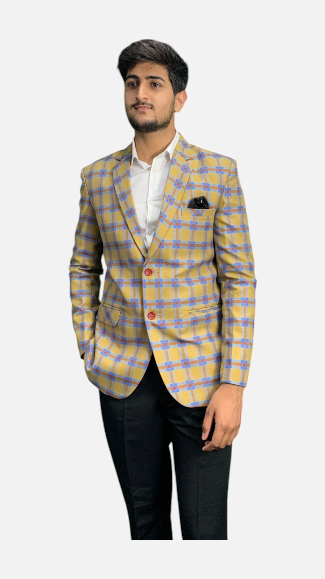 gargian master cut Men Checkered Single Breasted Formal, Party Blazer-picture-25