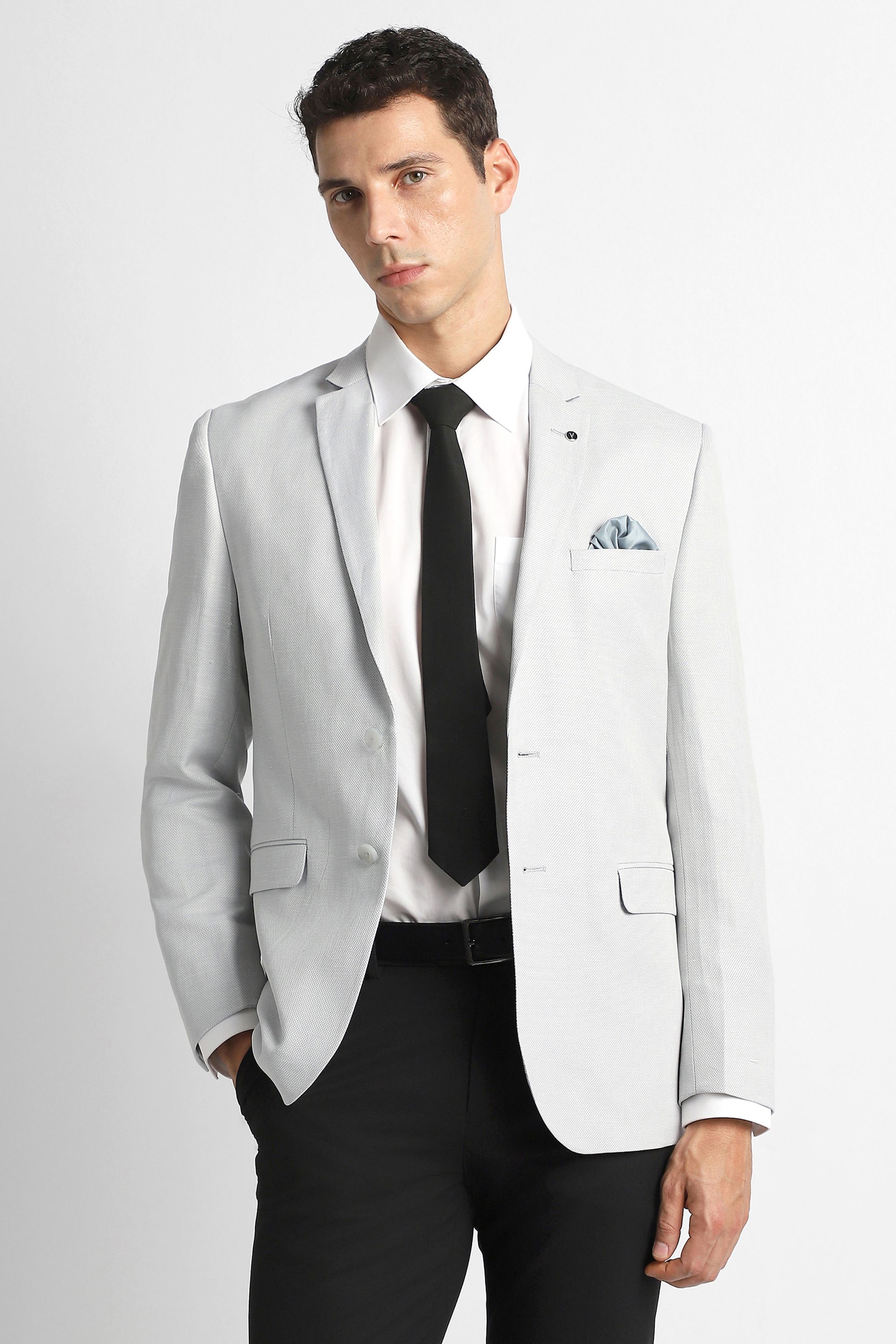 van heusen Men Self Design Single Breasted Formal Blazer-picture-35