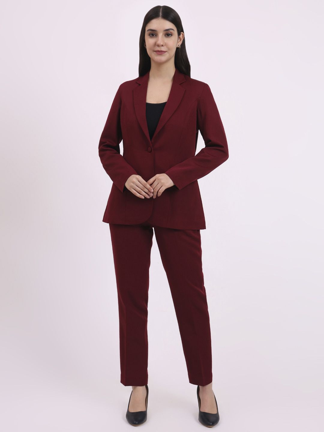 apsra boutique Women Solid Single Breasted Formal Blazer-picture-11