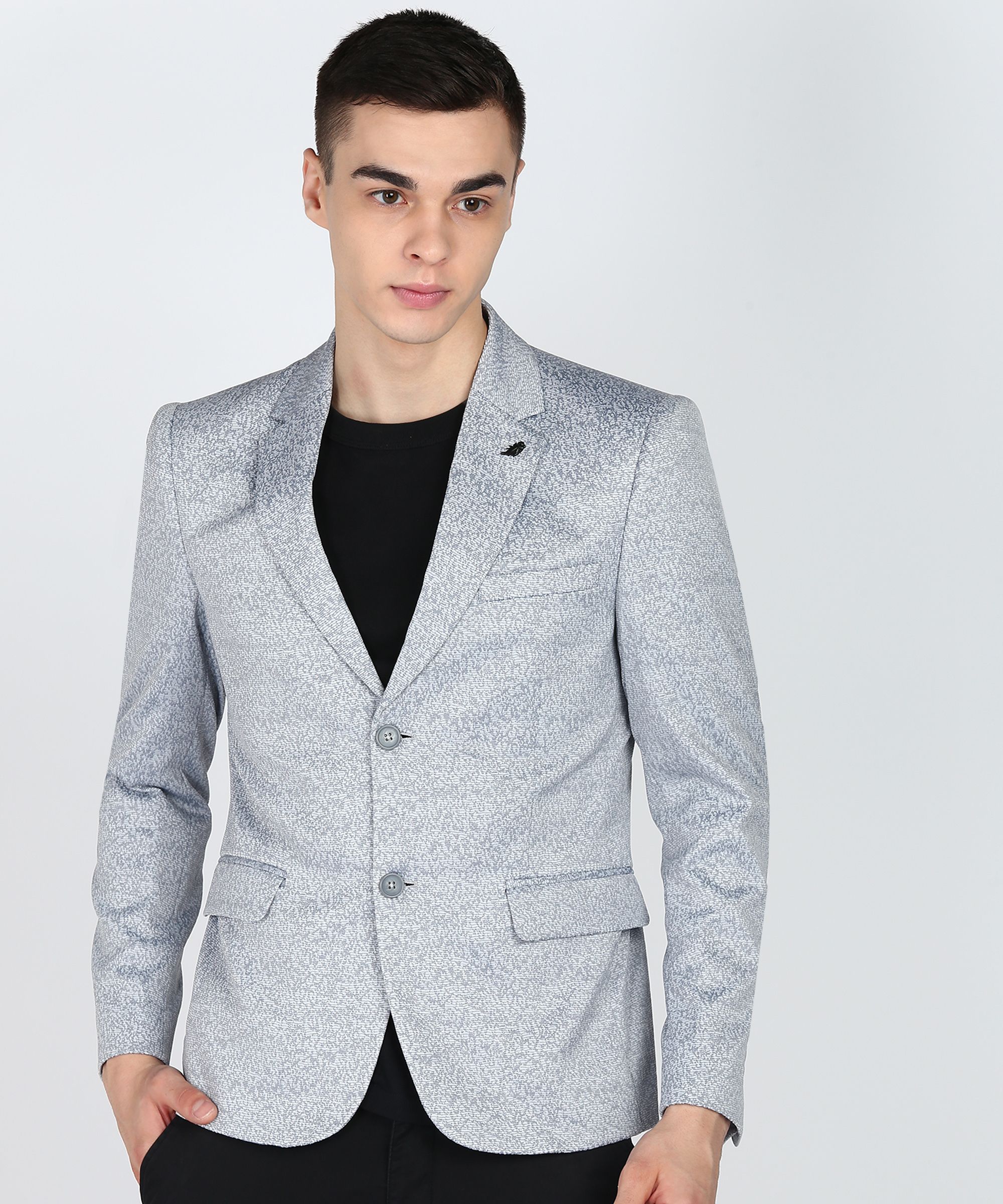 killer Men Self Design Single Breasted Casual Blazer-picture-23