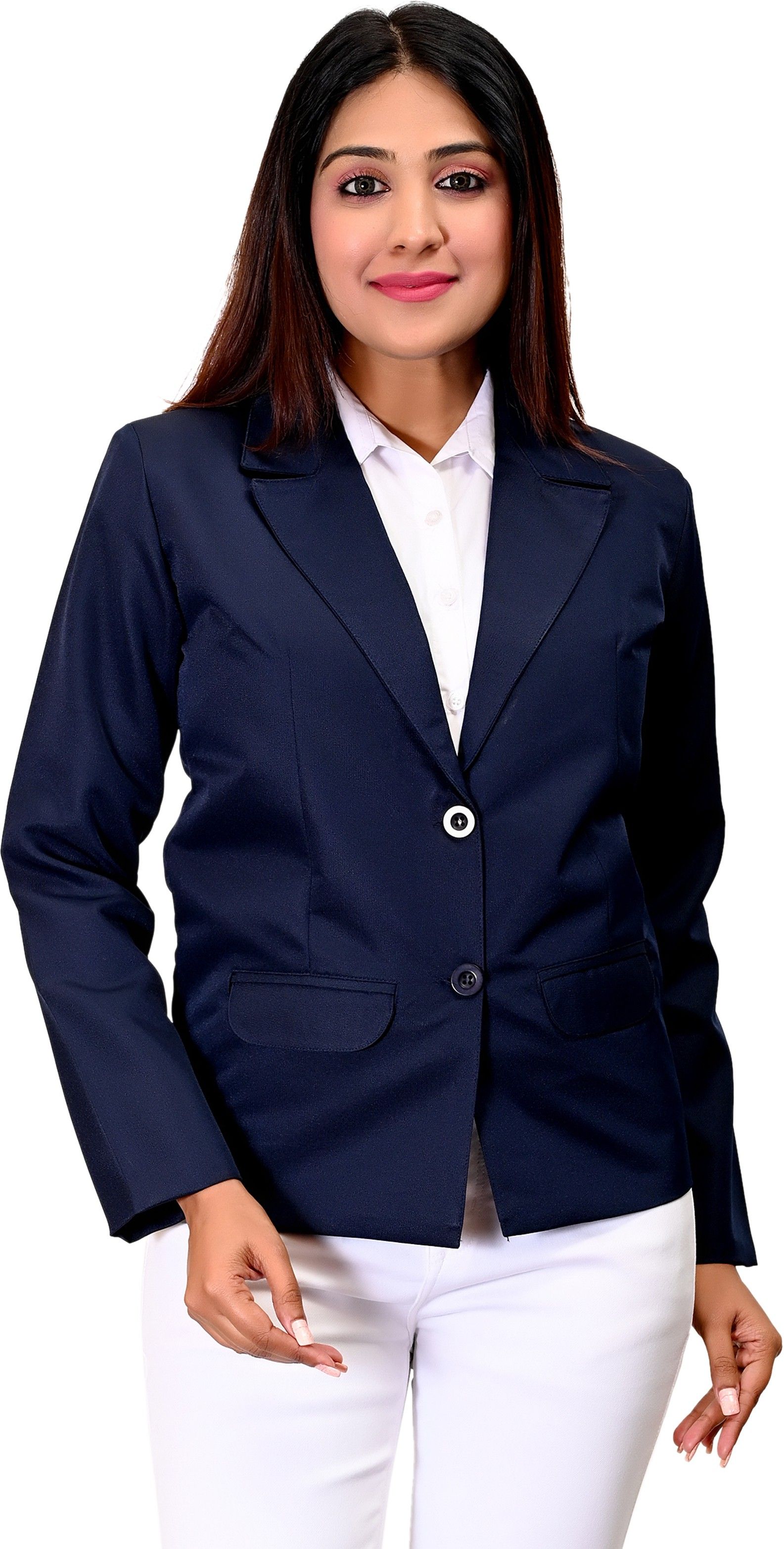 Women Solid Single Breasted Formal Blazer-image-8