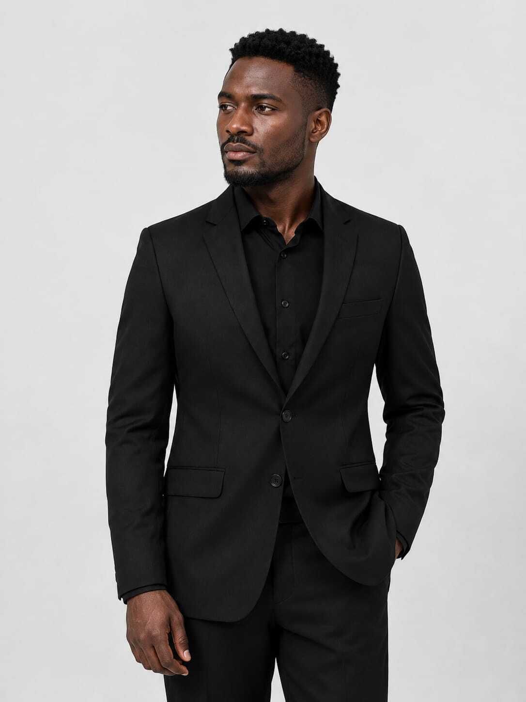akki collection Men Solid Single Breasted Casual Blazer-picture-33