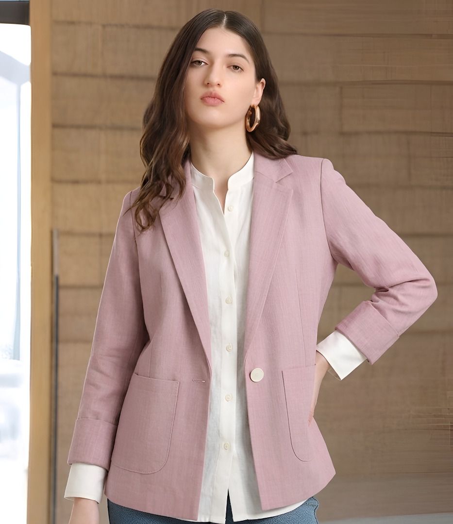 purever india Women Solid Single Breasted Casual Blazer-picture-17