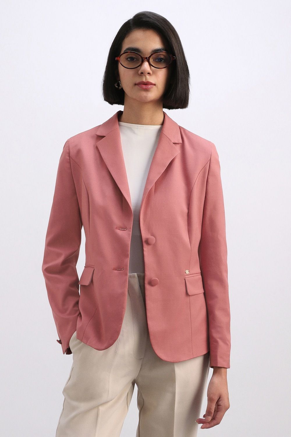 allen solly Women Solid Single Breasted Casual Blazer-picture-23