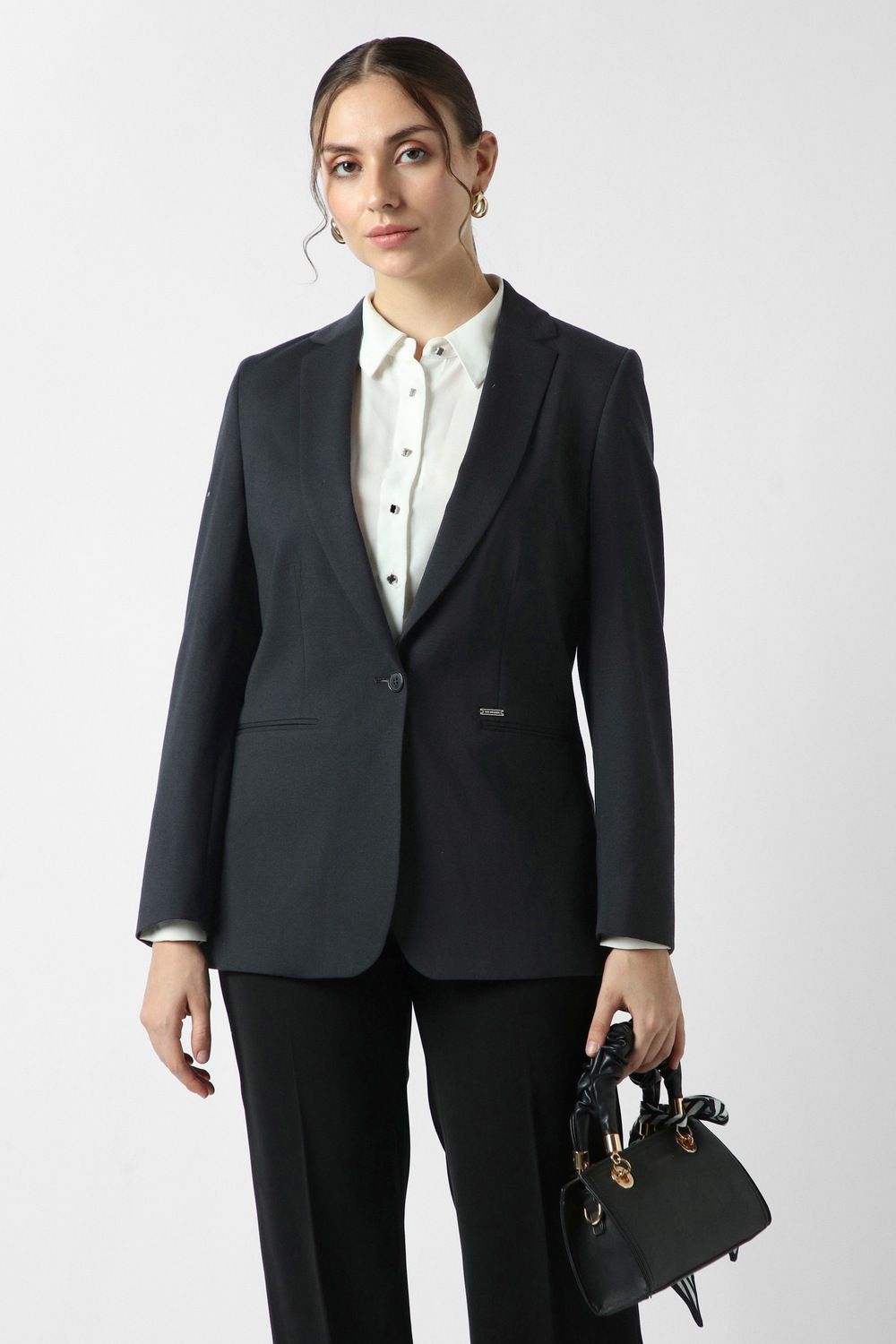 van heusen Women Solid Single Breasted Formal Blazer-picture-39