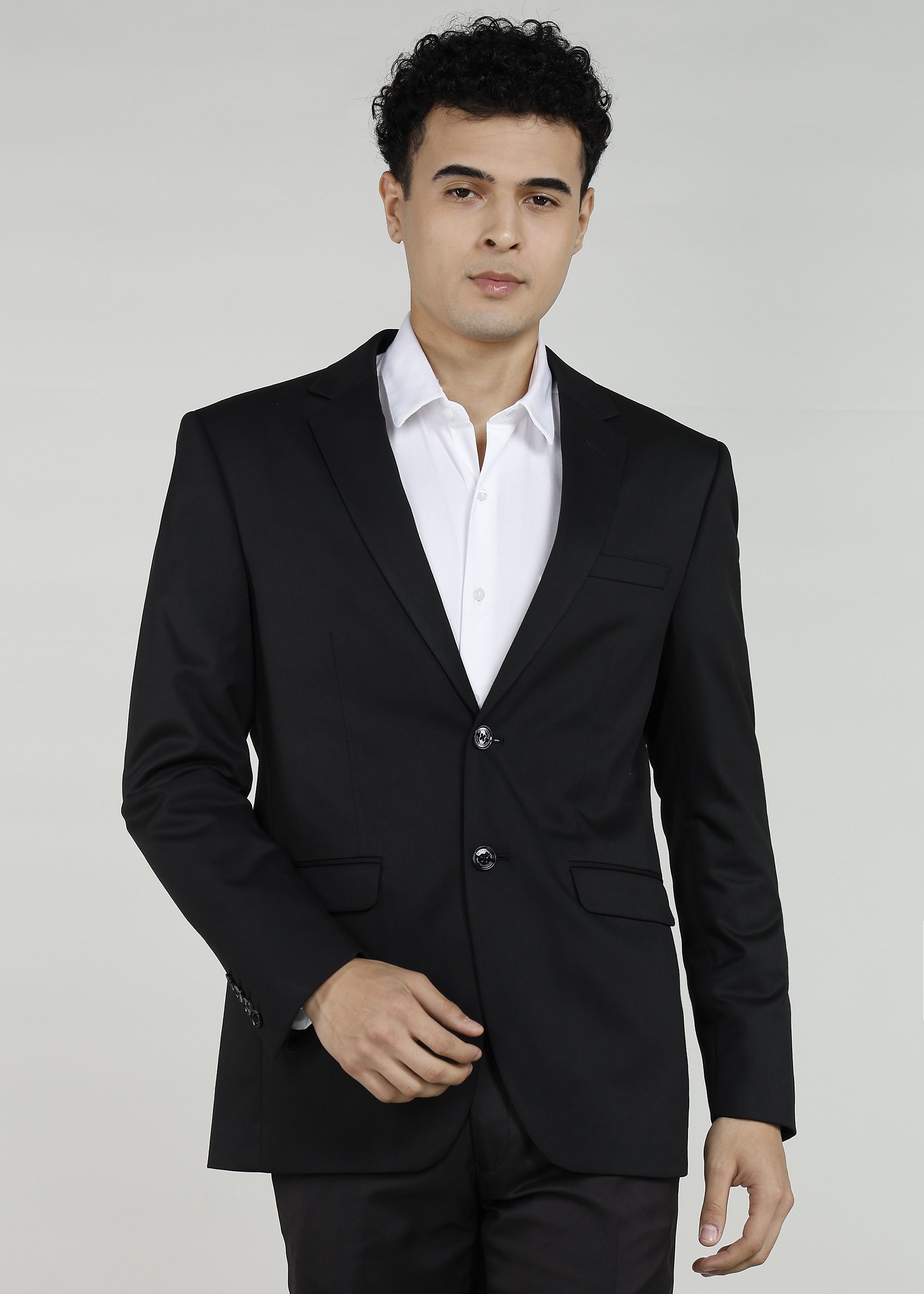peter england Men Solid Single Breasted Casual Blazer-picture-15