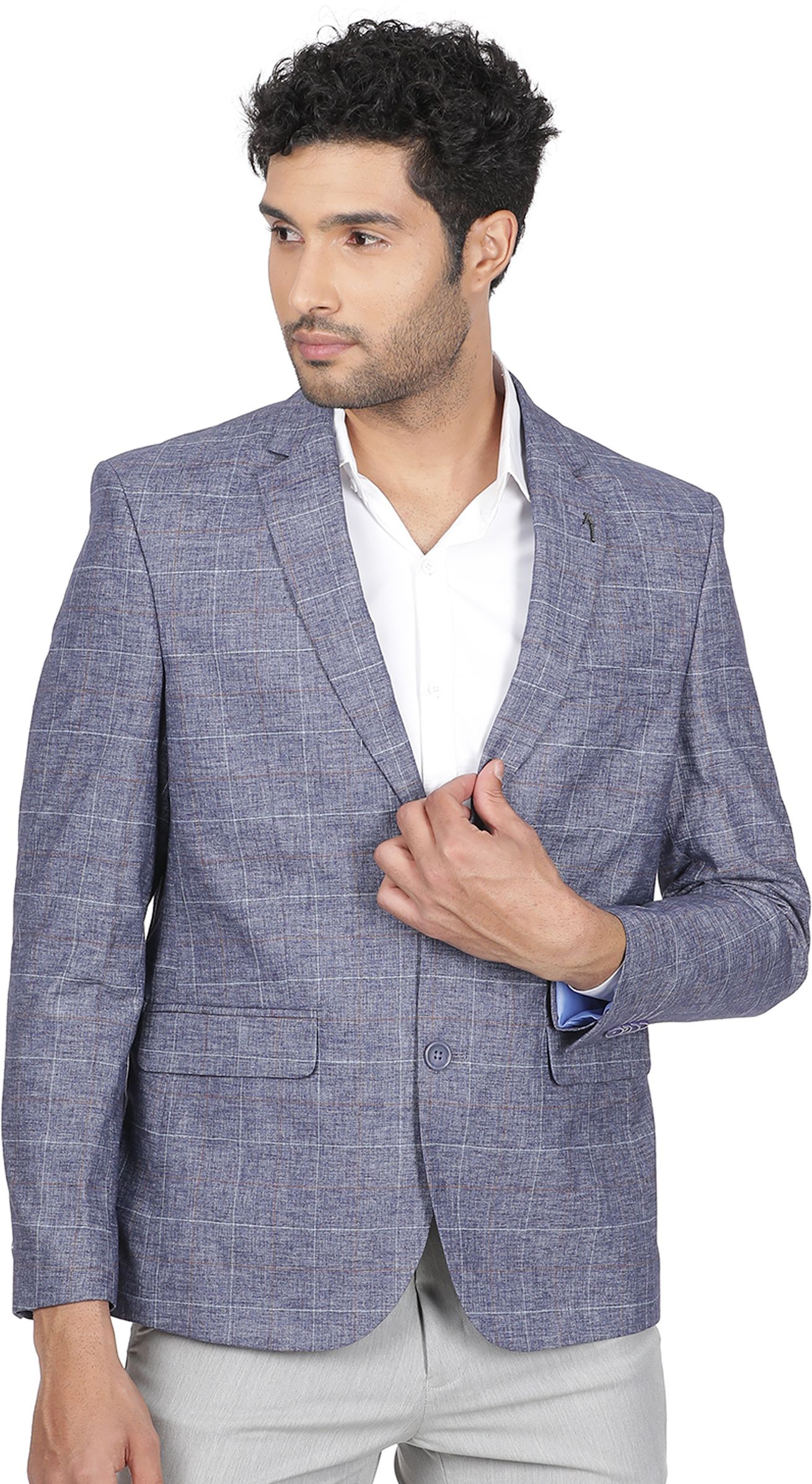 Men Checkered Single Breasted Casual Blazer-image-40