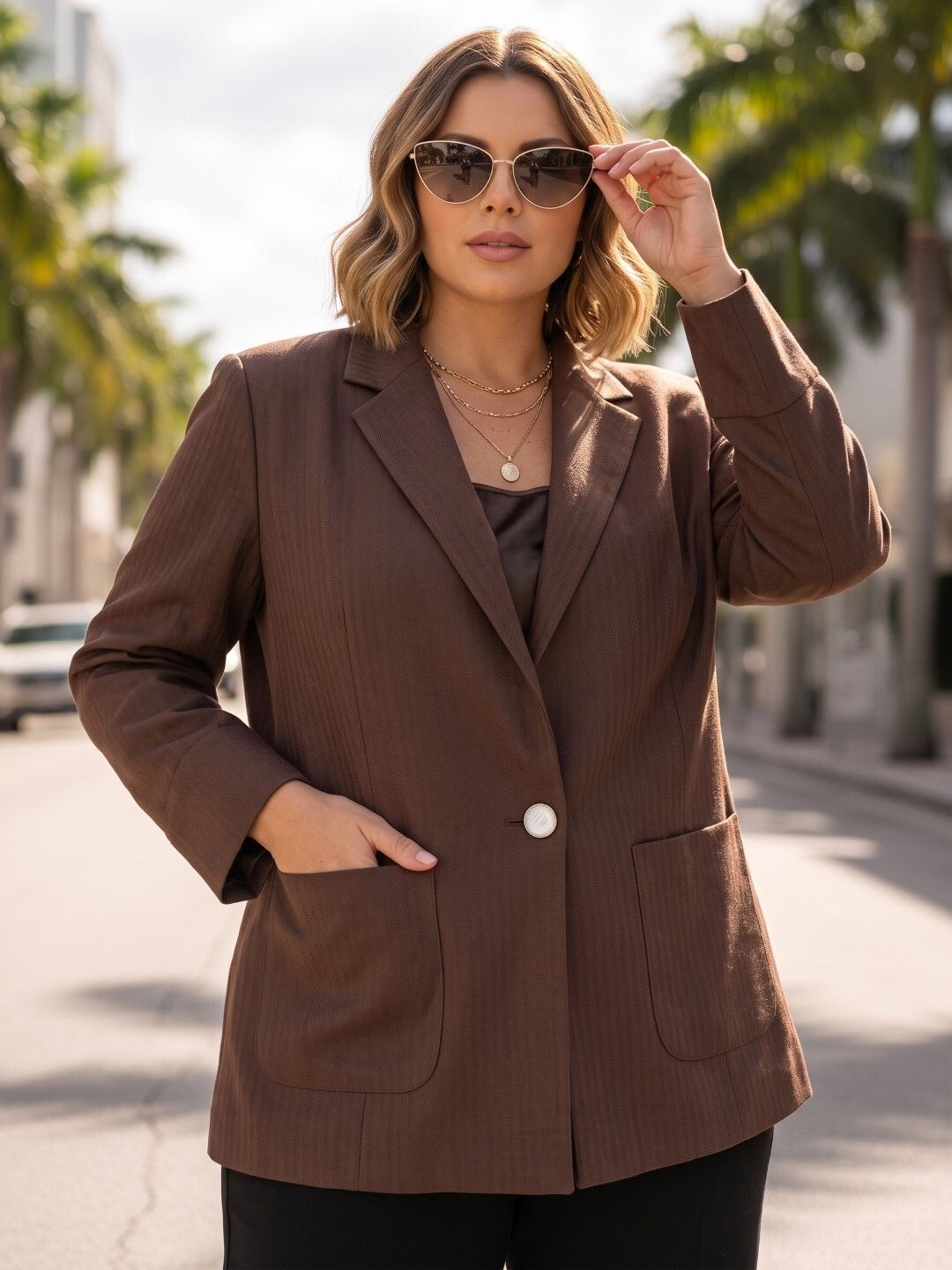 export bhavya Women Solid Single Breasted Formal Blazer-picture-25