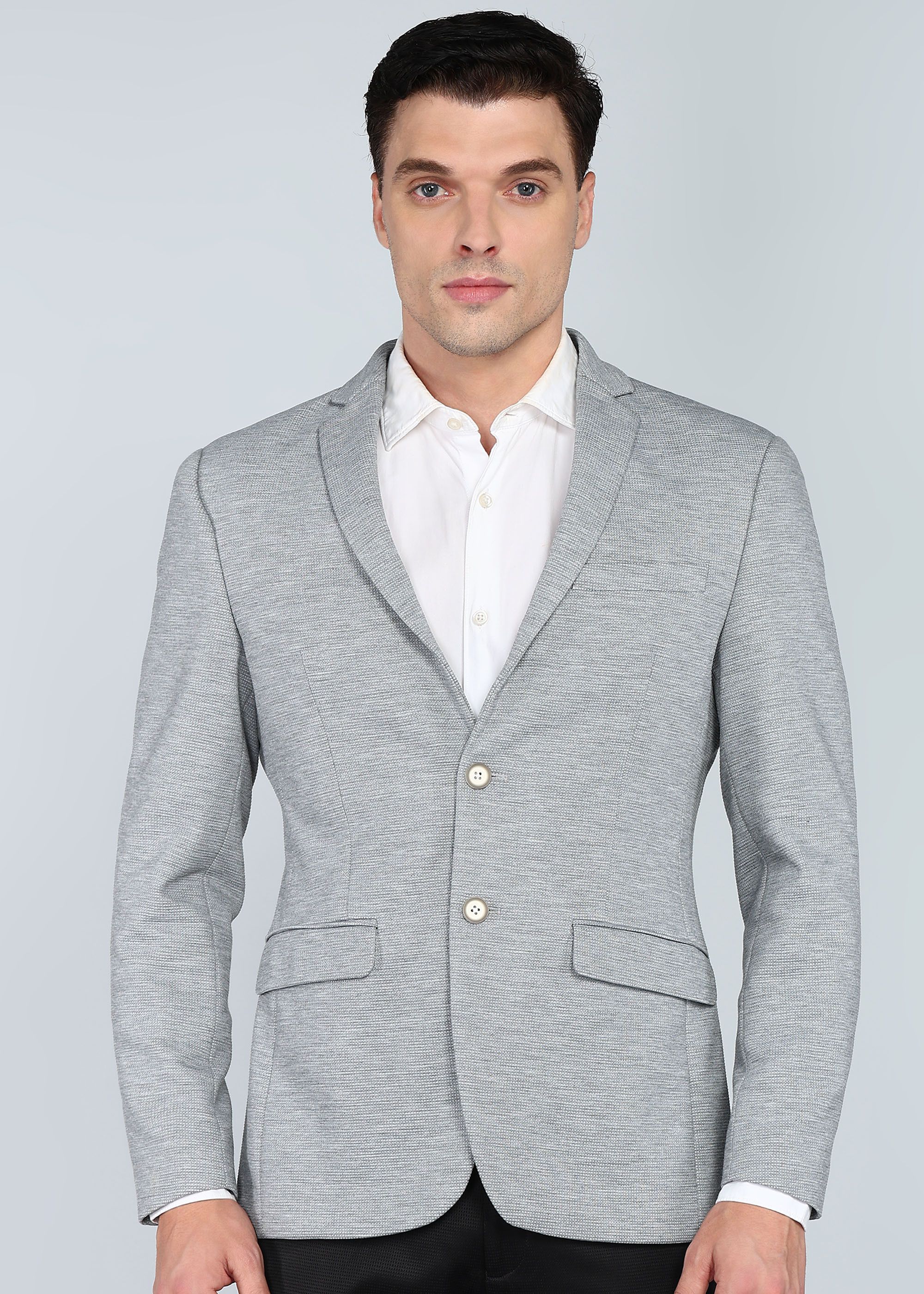 park avenue Men Self Design Single Breasted Formal Blazer-picture-29
