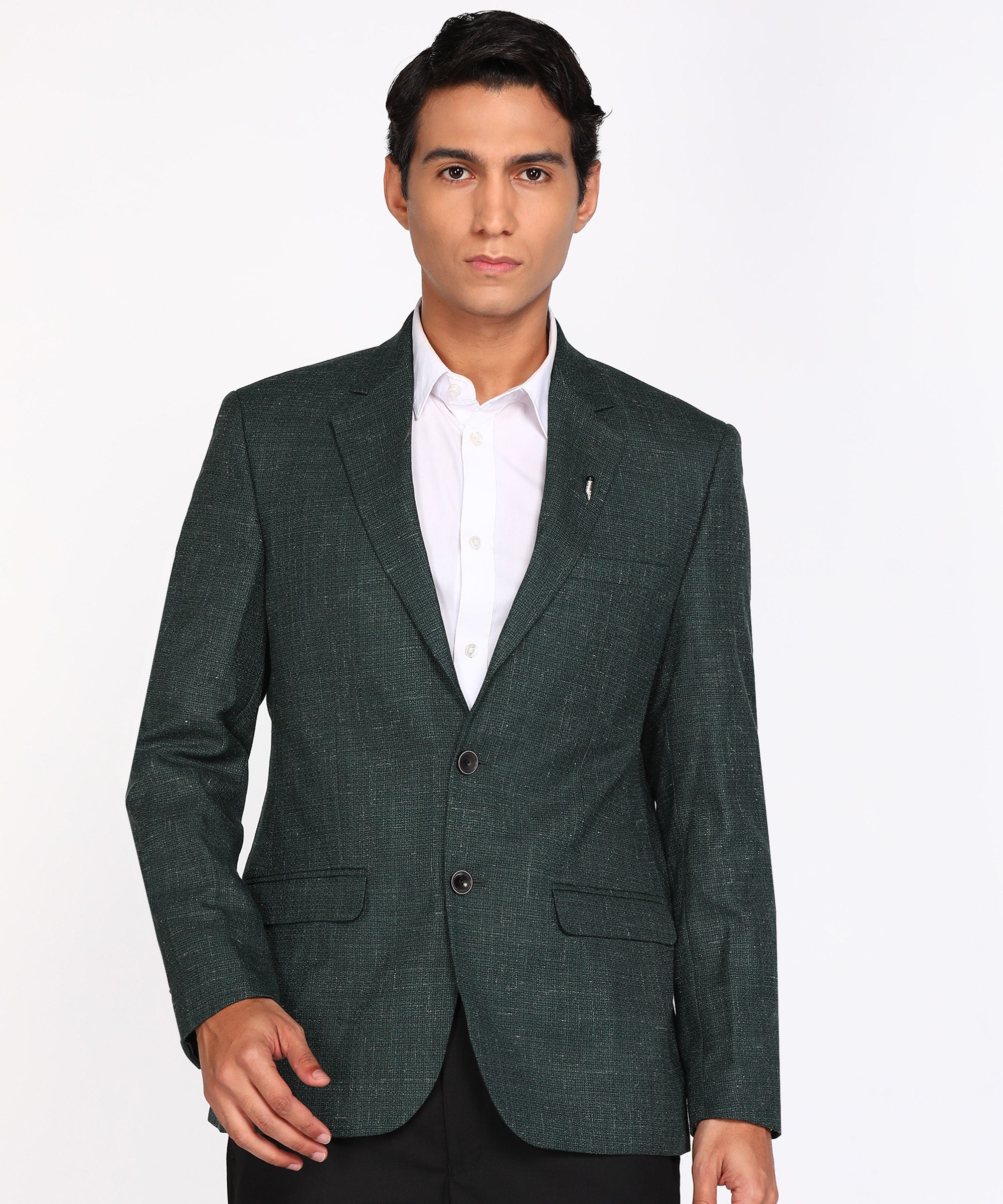 park avenue Men Self Design Single Breasted Formal Blazer-picture-13