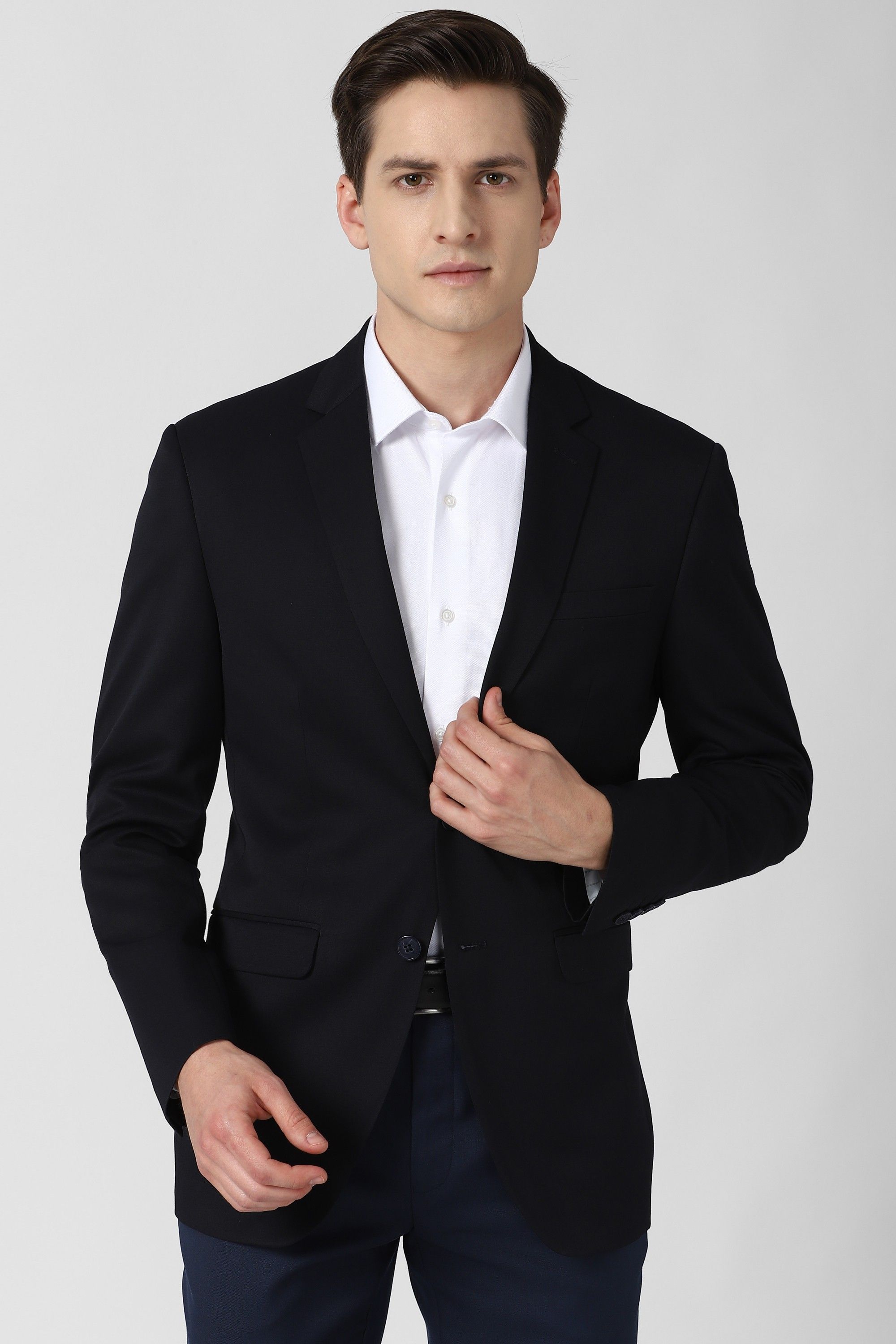 peter england Men Solid Single Breasted Formal Blazer-picture-39
