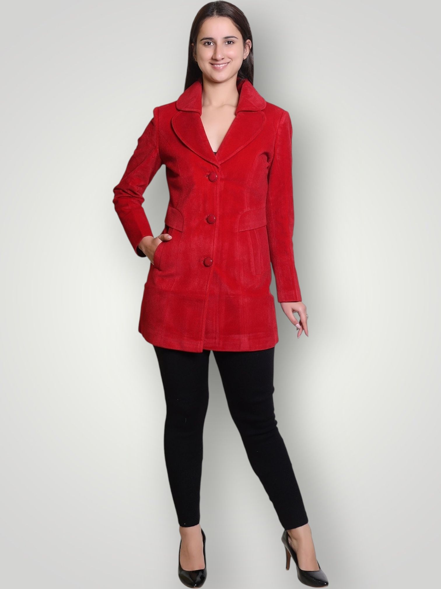 peeppzzoo Women Solid Double Breasted Casual Blazer-picture-11