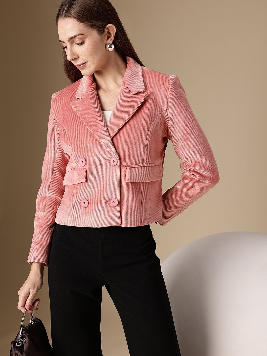 chemistry Women Self Design Single Breasted Casual Blazer-picture-14